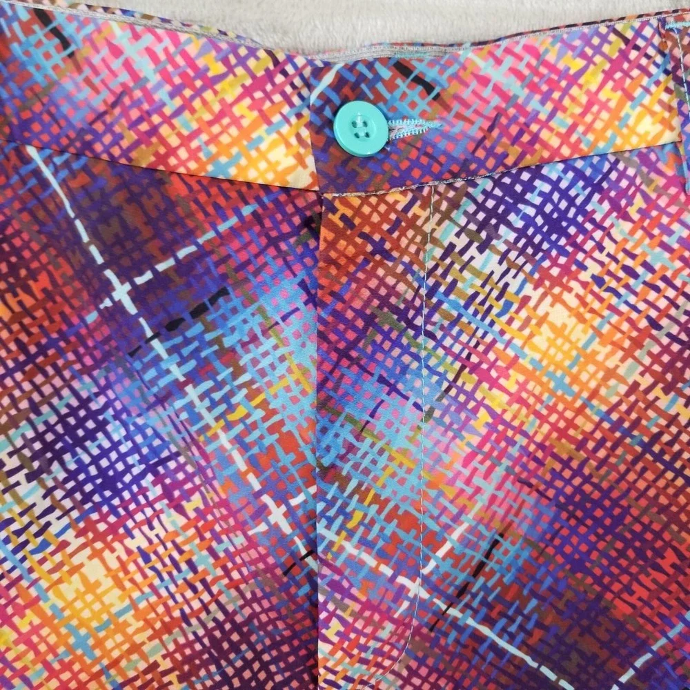 Hreski Shorts Men‎ 38 Colorful Plaid Golf Performance Chino Stretch 10